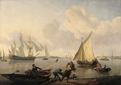 Men o' War and other Shipping in a Calm by John Thomas Serres