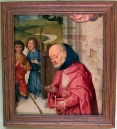 Nativity fragment with Joseph & two shepherds by Dieric Bouts