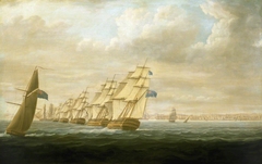 Nelson's Inshore Blockading Squadron at Cadiz, July 1797 by Thomas Buttersworth