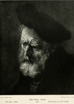 Old man with beard and beret by Rembrandt