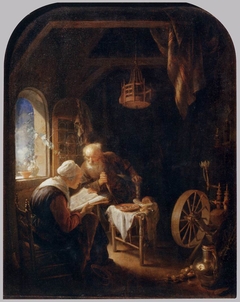 Old Woman Reading the Bible by Gerrit Dou