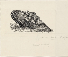 Ontwerp boekillustratie voor Alexander Cohen's Van Anarchie tot Monarchie: Tank by Leo Gestel