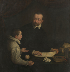 Portrait of a Boy with his Tutor by Leandro Bassano