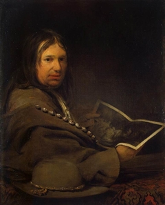 Portrait of a Collector (Self-Portrait with Etching by Rembrandt ?) by Aert de Gelder