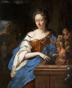 Portrait of a Lady by a Fountain by Adriaen van der Werff