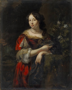 Portrait of a Young Lady in a Garden by Nicolaes Maes