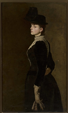 Portrait of artist’s sister by Konstanty Mańkowski