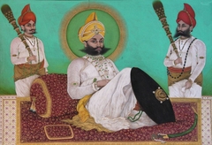 Portrait of Sarup Singh with attendants by Tara