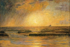 Puesta de sol en el mar by Émile-René Ménard