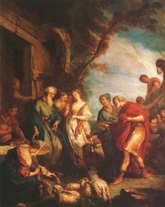 Rébecca reçoit d'Eliezer les présents d'Abraham by François Boucher