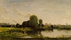 Riverbank with Fowl by Charles-François Daubigny