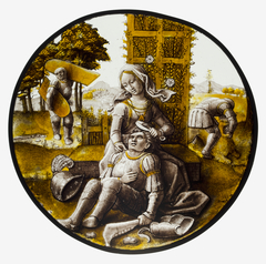 Roundel with Delilah Cutting the Hair of Samson by Anonymous