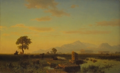 Ruins of Paestum by Albert Bierstadt