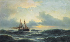 Sailing Steamer at Sea by Carl Bille