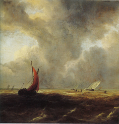 Sailing Vessels in a Choppy Sea by Jacob van Ruisdael