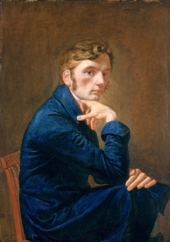 Self-portrait in a blue skirt by Philipp Otto Runge