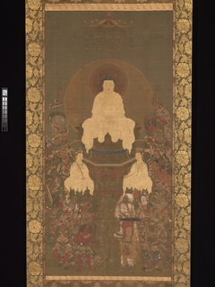 Shakyamuni Triad with the Sixteen Protectors of the Great Wisdom Sutra by Anonymous