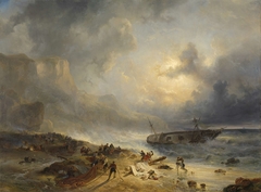 Shipwreck off a Rocky Coast by Wijnand Nuijen