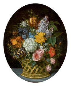 Still Life of Flowers in a Basket by Marie-Victoire Lemoine