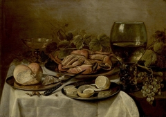 Still Life with Crab, Rummer and Grape by Pieter Claesz