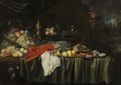 Stilleven met kreeft en fruit by Joris van Son