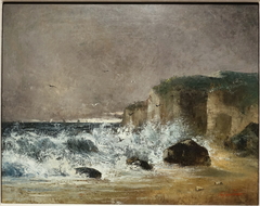 Stormy Weather at Etretat by Gustave Courbet