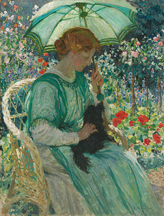 The green parasol by E. Phillips Fox