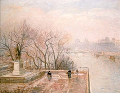 The Louvre, Sunset, Hoar-Frost (Second Series) by Camille Pissarro