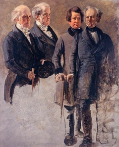 The Marquess of Breadalbane with Lord Cockburn, the Marquess of Dalhousie and Lord Rutherfurd by George Harvey