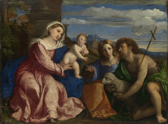 The Virgin and Child with Saints Catherine of Alexandria and John the Baptist by Palma Vecchio