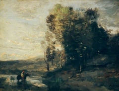 The Watering Place by Jean-Baptiste-Camille Corot