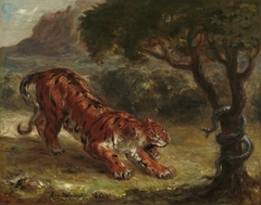 Tiger and Snake by Eugène Delacroix