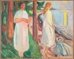 Two Women in White on the Beach by Edvard Munch