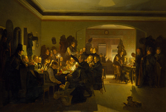 Artist in the Evening at Finck's Coffee House in Munich by Wilhelm Bendz