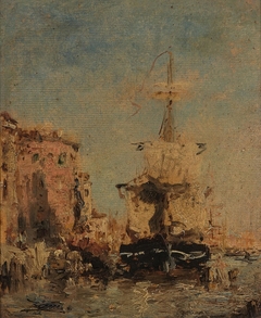 View of a Harbour by Félix Ziem