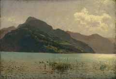 View of Lake Lucerne opposite Brunnen by Hermann Ottomar Herzog