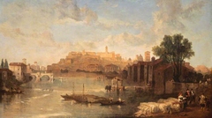 View on the Tiber, Rome by David Roberts