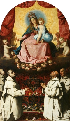 Virgin of the Rosary with Two Carthusians by Francisco de Zurbarán