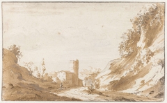 Weg door heuvelachtig landschap buiten Brussel by Jan de Bisschop