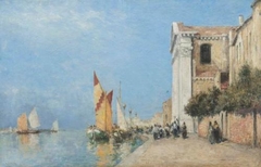 A Canal Scene, Venice by Archibald David Reid