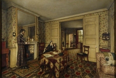 'A Chelsea Interior ' (The Carlyles at Home with their Dog Nero at 5/24 Great Cheyne Row, London) by Robert Scott Tait