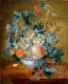 A Delft Bowl with Fruit by Michiel van Huysum