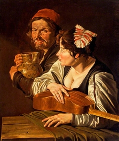 A Man with a Jug and Girl with a Viol by Anonymous