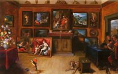 A Picture Gallery with a Man of Science Making Measurements by Frans Francken the Younger