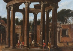 A Ruined Temple with a Sacrificial Scene by Viviano Codazzi