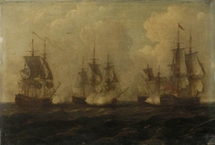 Action off Cape Francois, 21 October 1757 by John Cleveley the Elder