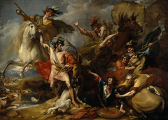 Alexander III of Scotland Rescued from the Fury of a Stag by the Intrepidity of Colin Fitzgerald by Benjamin West