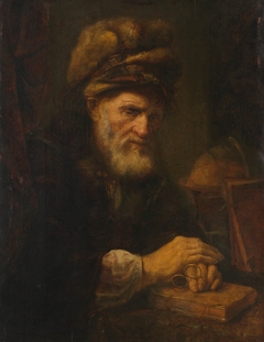 An Old Man in a Fur Cap by Karel van der Pluym