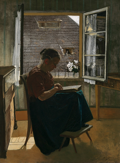 Artist's Mother in a Little Room by Hans Thoma