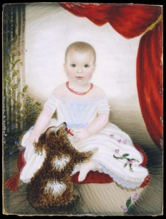 Baby with Rattle and Dog by Anonymous